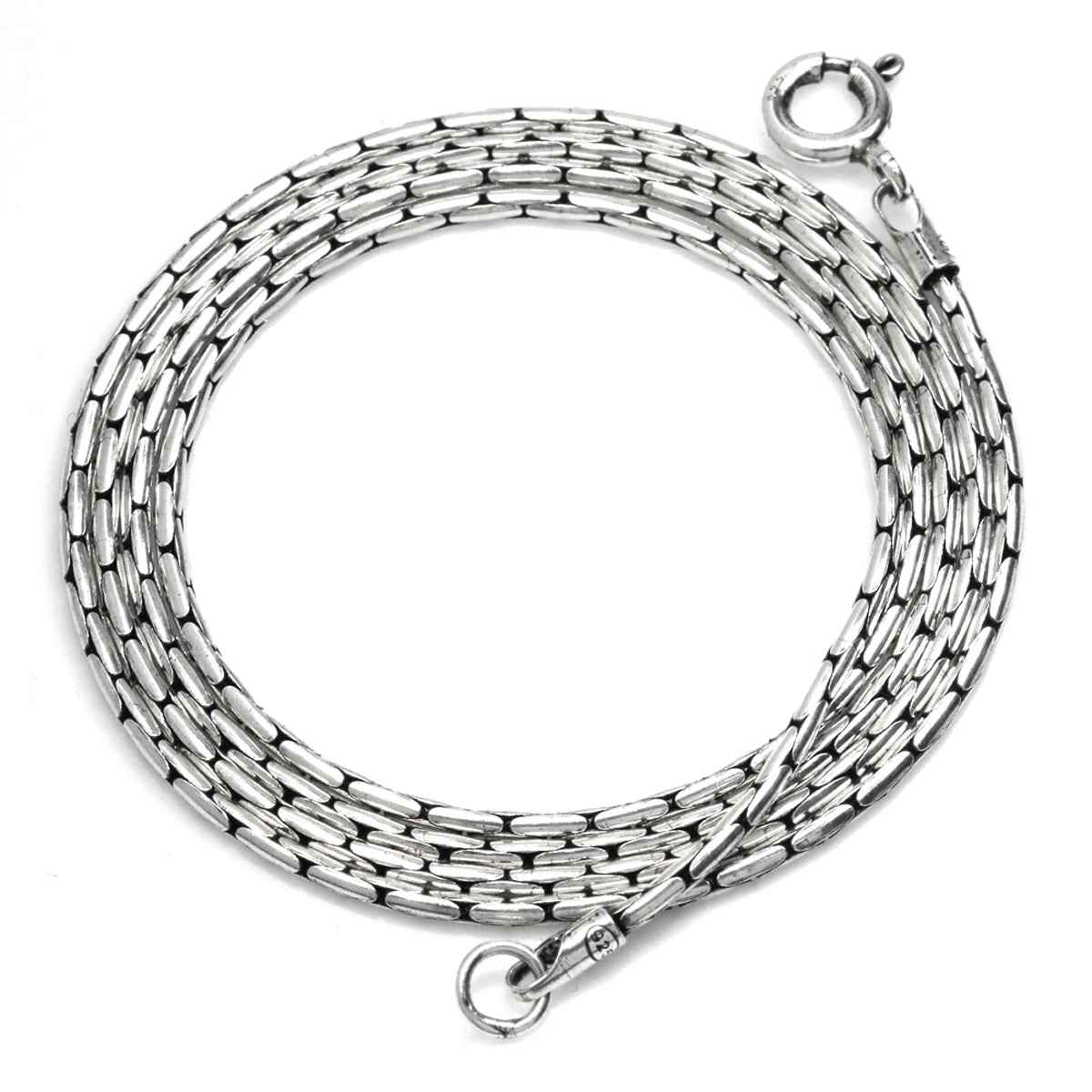 Oxidized 1.5mm 925 Sterling Silver Round Cable Chain Necklace 22 Inch