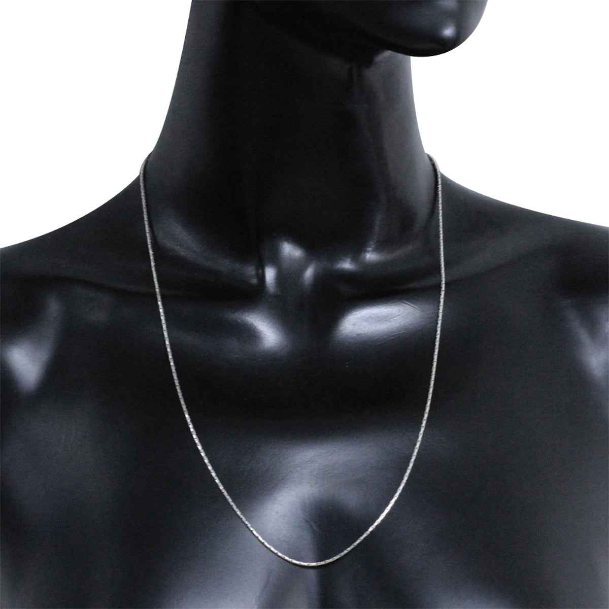Oxidized 1.5mm 925 Sterling Silver Round Cable Chain Necklace 24 Inch