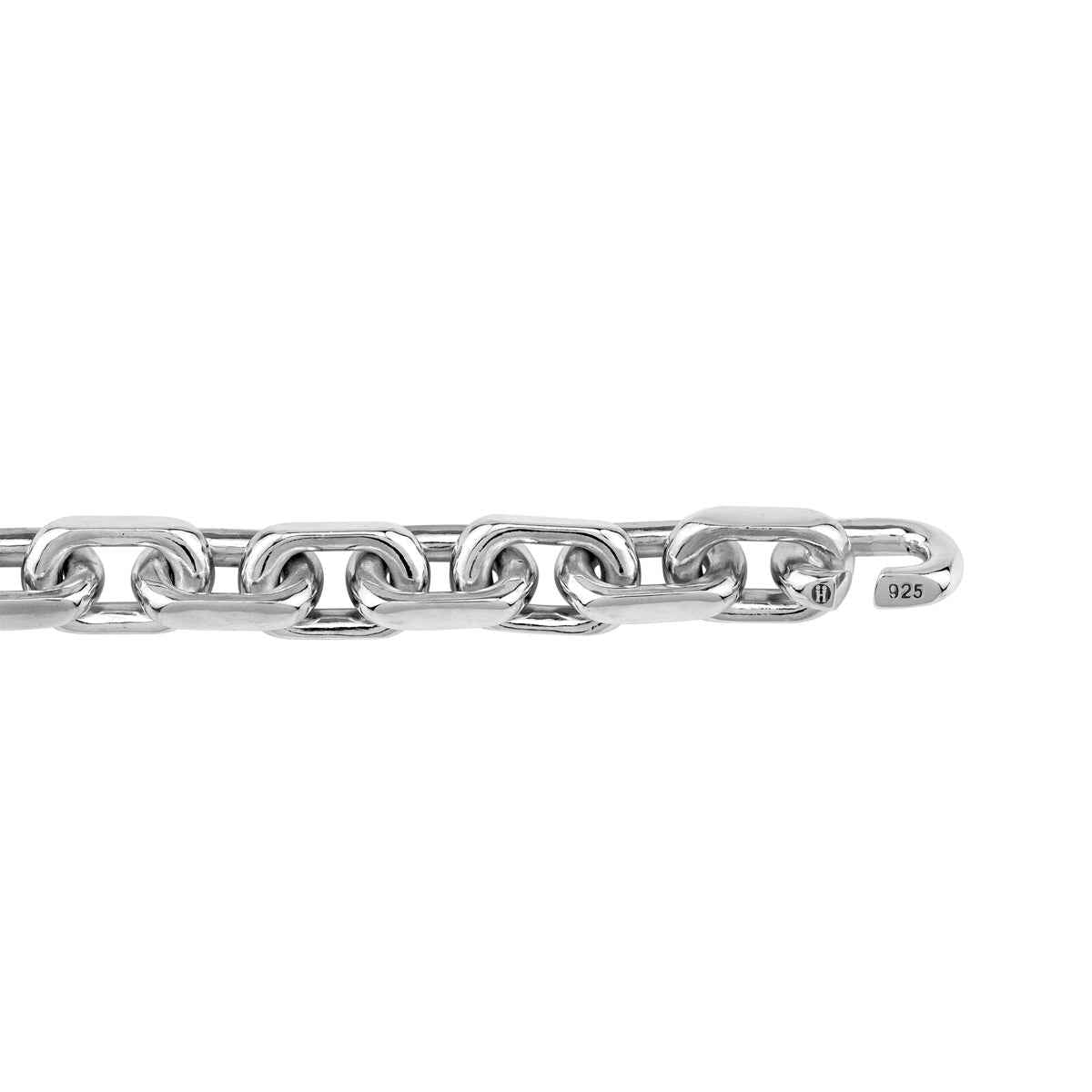 10MM 925 Sterling Silver Fashion Heavy Chunky Anchor Cable Chain Link Necklace 22 Inch