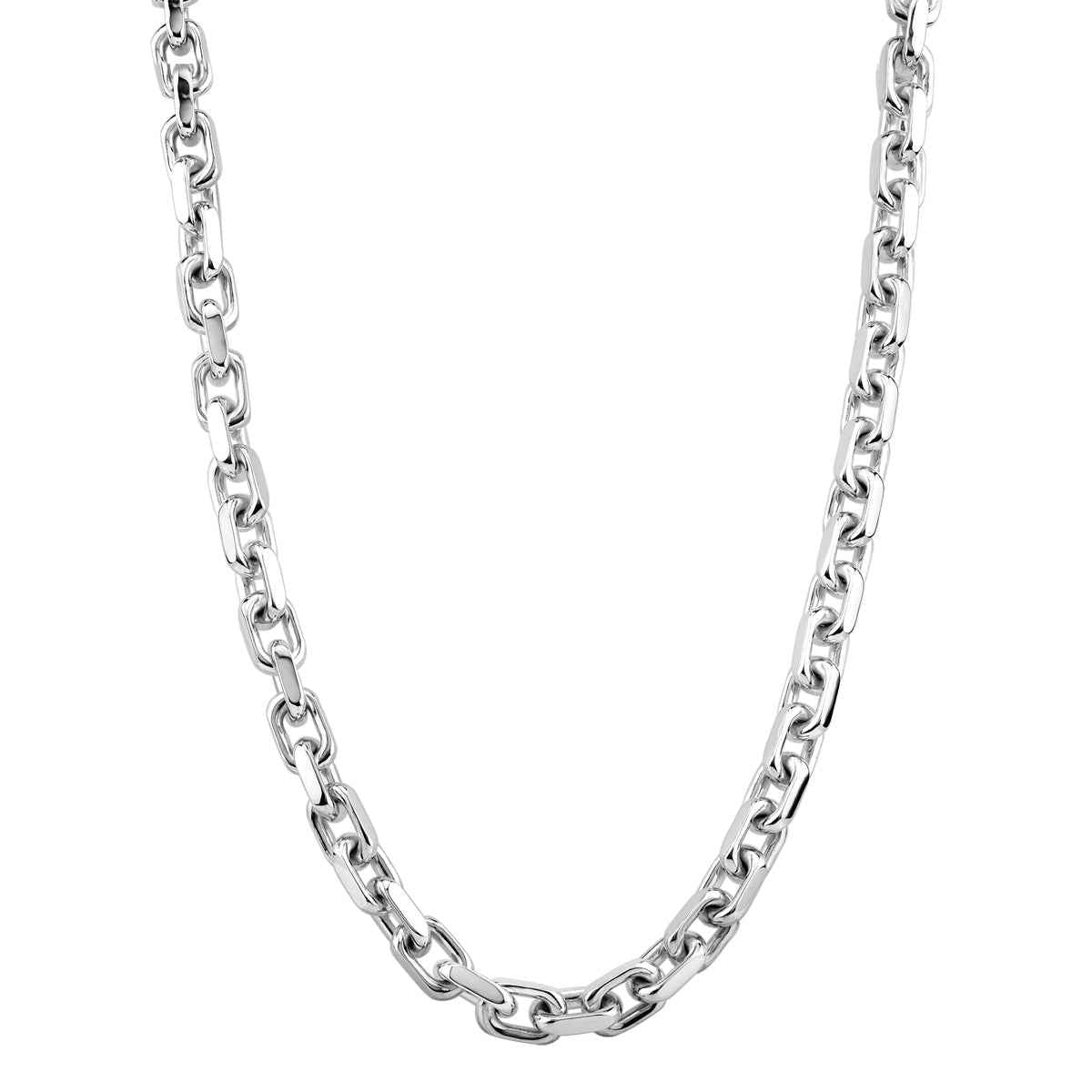 10MM 925 Sterling Silver Fashion Heavy Chunky Anchor Cable Chain Link Necklace 24 Inch