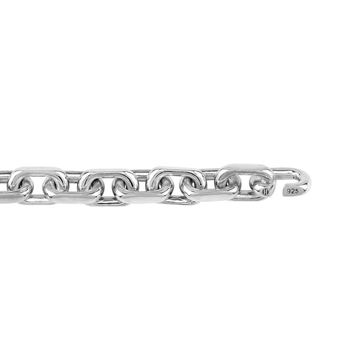 10MM 925 Sterling Silver Fashion Heavy Chunky Anchor Cable Chain Link Necklace 24 Inch