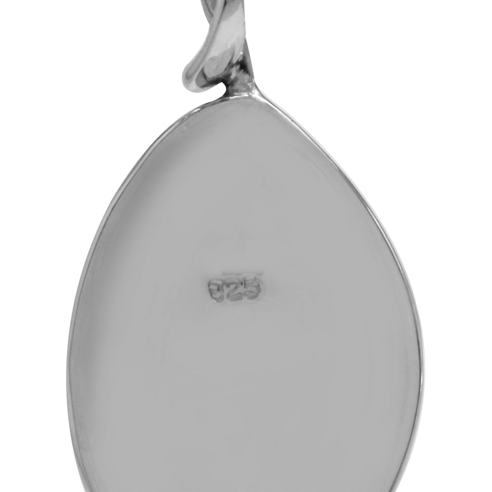 Silvershake Abalone Paua Shell Inlay White Gold Plated 925 Sterling Silver Leaf Pendant - Silvershake-store