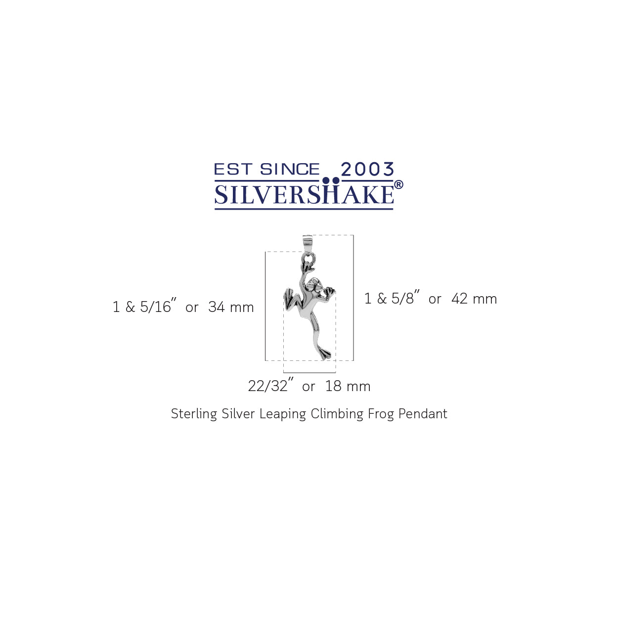 925 Sterling Silver Leaping Climbing Frog Pendant - Silvershake-store