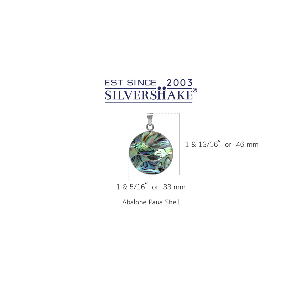 Silvershake Abalone Paua Shell Inlay White Gold Plated 925 Sterling Silver Disc Circle Pendant - Silvershake-store