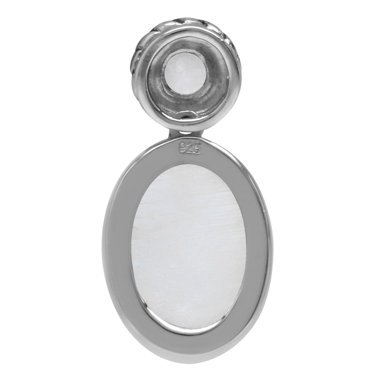 Silvershake Natural Moonstone 925 Sterling Silver Rope Drop Pendant - Silvershake-store