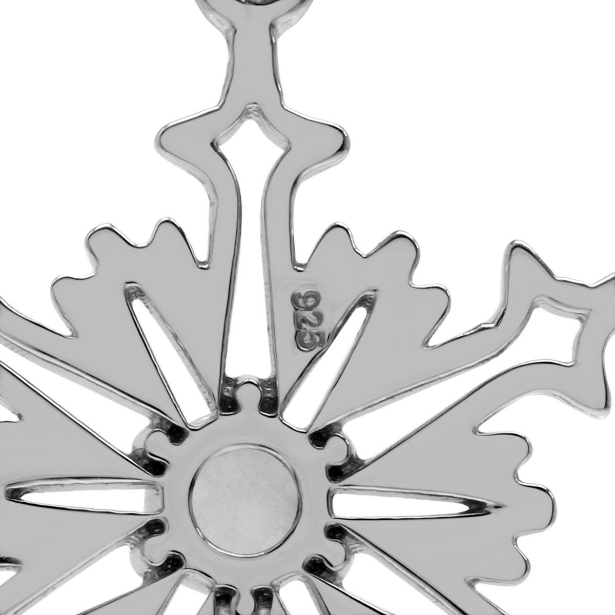 Silvershake Natural Moonstone 925 Sterling Silver Snowflake Pendant - Silvershake-store