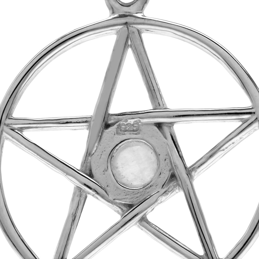 Natural Moonstone 925 Sterling Silver Pentagram Star Pendant - Silvershake-store
