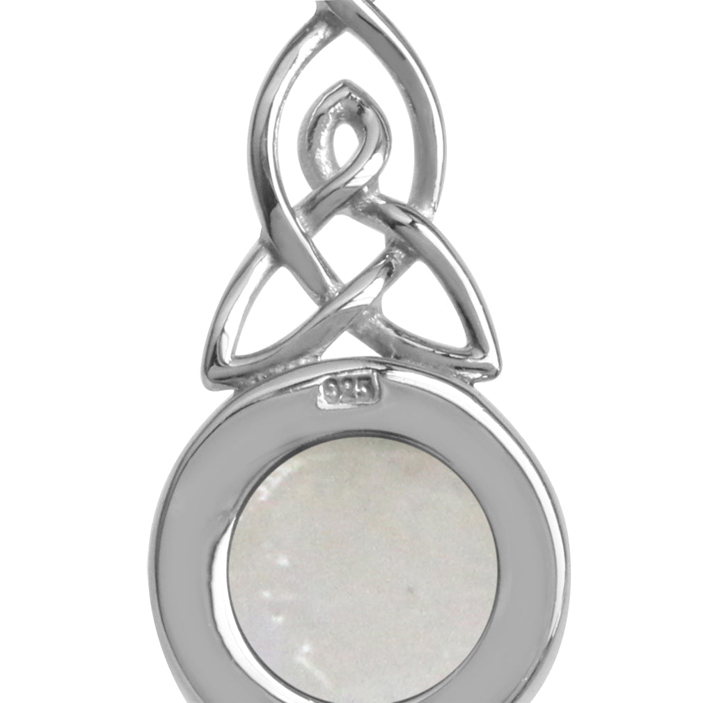 Natural Moonstone 925 Sterling Silver Triquetra Celtic Knot Pendant - Silvershake-store