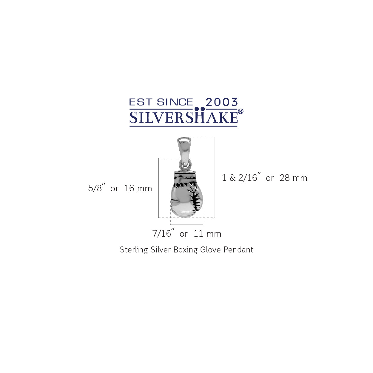 Silvershake 925 Sterling Silver Boxing Glove Pendant - Silvershake-store