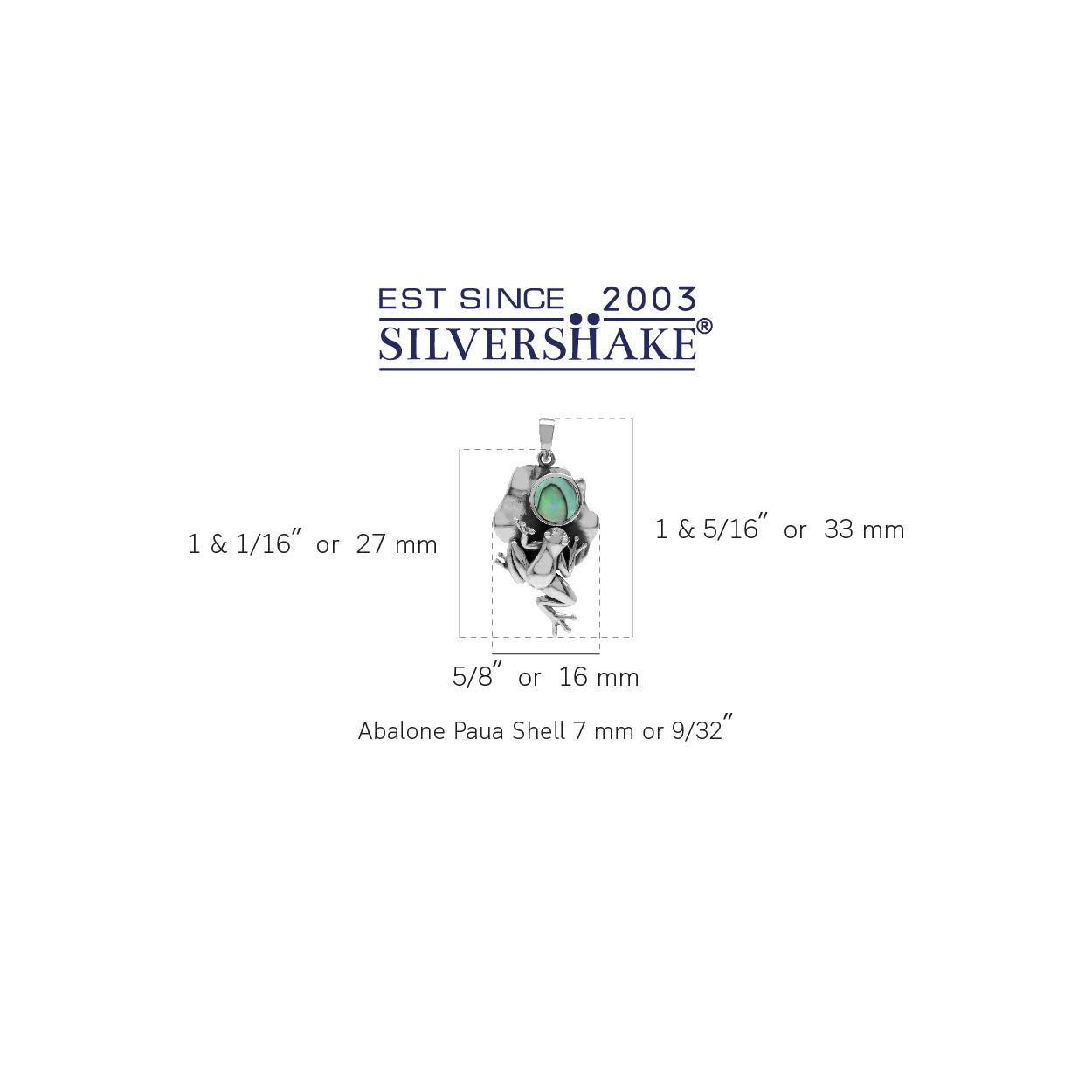Silvershake Abalone Paua Shell 925 Sterling Silver Lotus Leaf and Frog Pendant - Silvershake-store