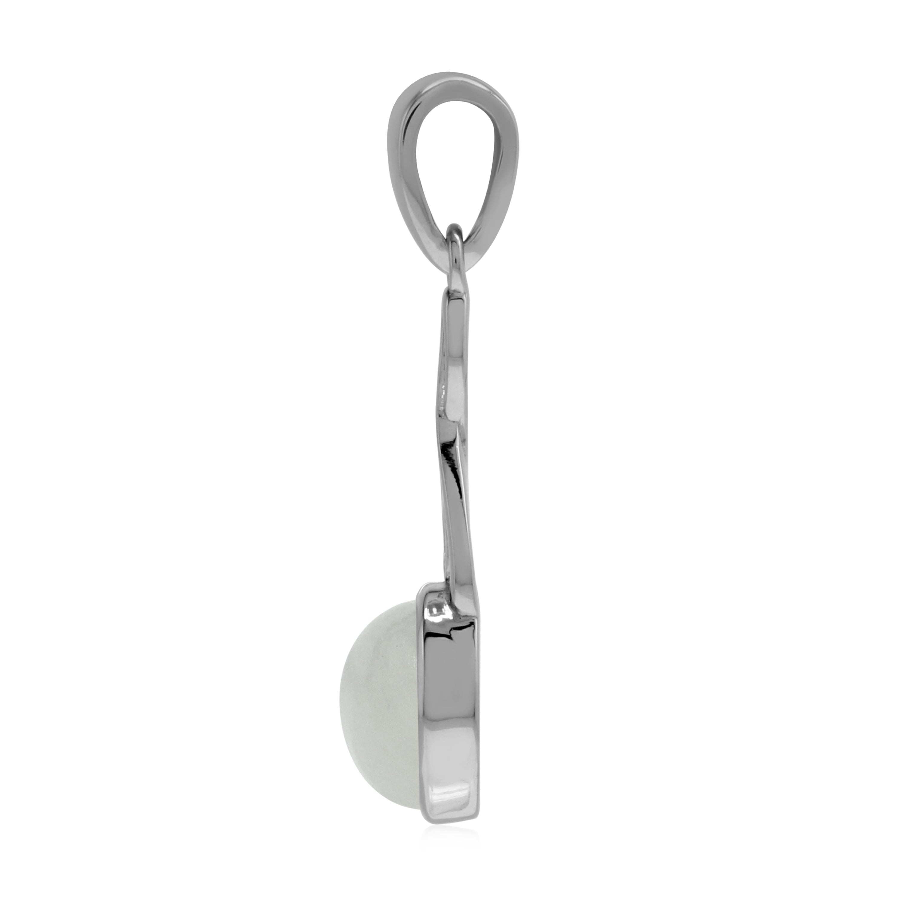 Silvershake Natural 8 mm Rainbow Moonstone 925 Sterling Silver Victorian Style Pendant - Silvershake-store