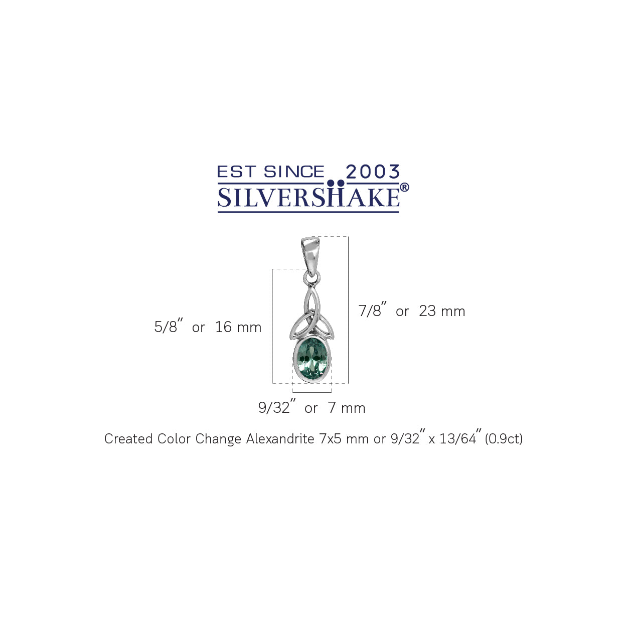 Simulated Color Change Alexandrite 925 Sterling Silver Triquetra Celtic Knot Pendant June Gemstone Birthstone - Silvershake-store