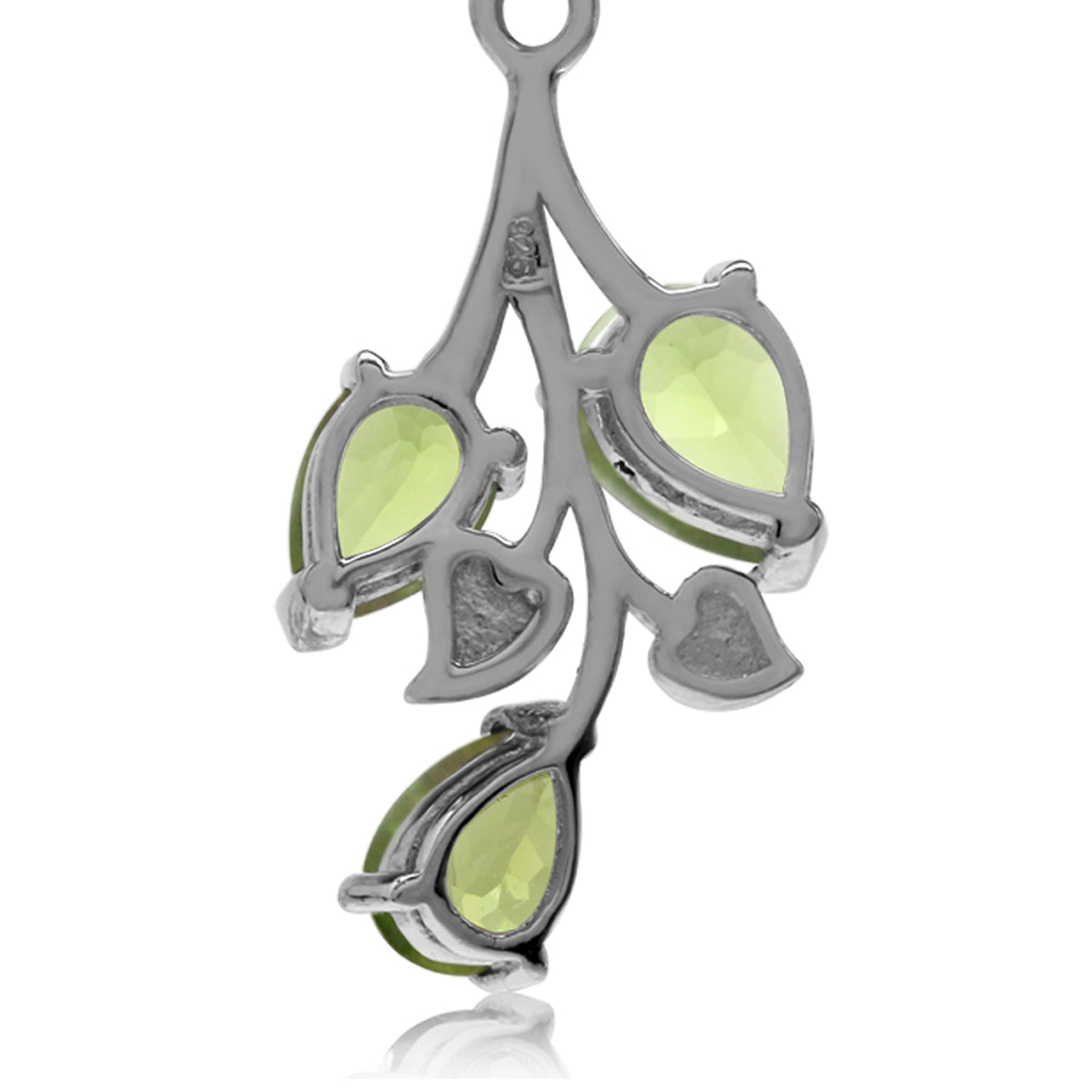 2.76ct. Natural Peridot 925 Sterling Silver Leaf Pendant - Silvershake-store