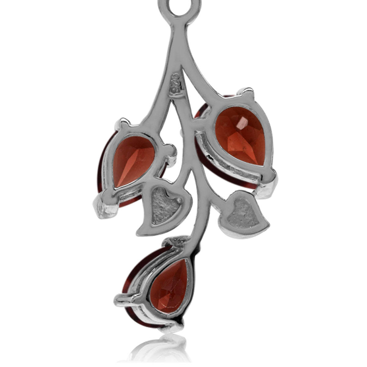 2.85ct. Natural Garnet 925 Sterling Silver Leaf Pendant - Silvershake-store