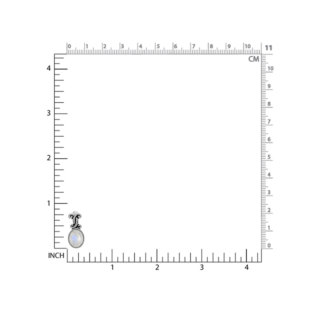 Silvershake Natural Moonstone 925 Sterling Silver Victorian Style Pendant - Silvershake-store