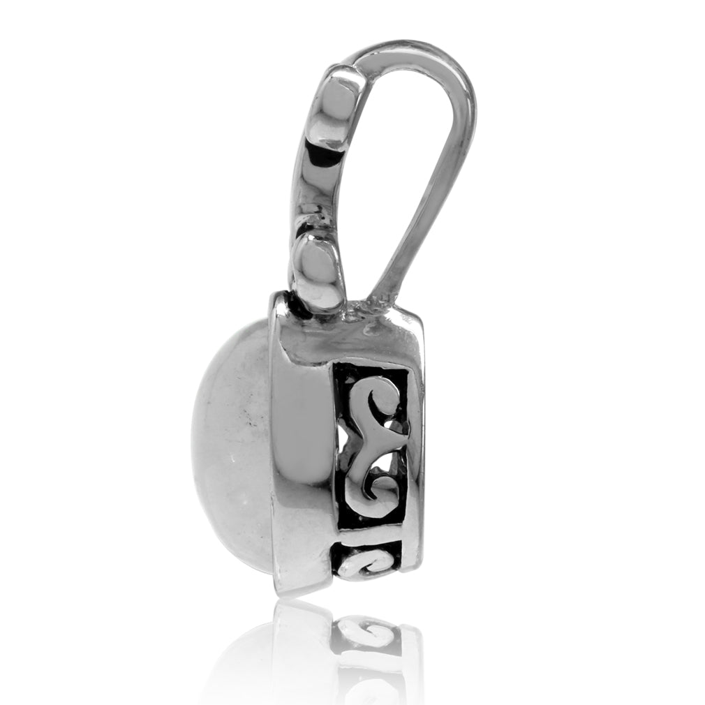 Silvershake Natural Moonstone 925 Sterling Silver Victorian Style Pendant - Silvershake-store