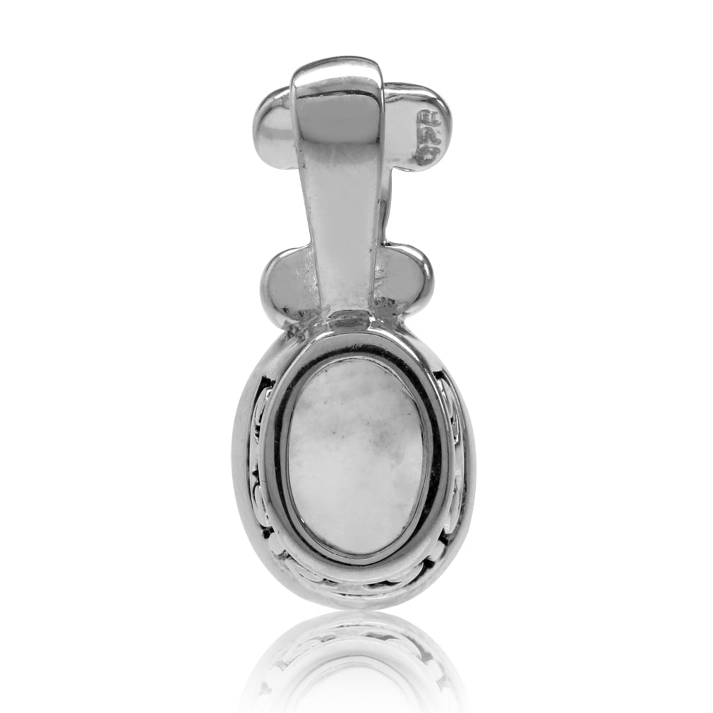 Silvershake Natural Moonstone 925 Sterling Silver Victorian Style Pendant - Silvershake-store