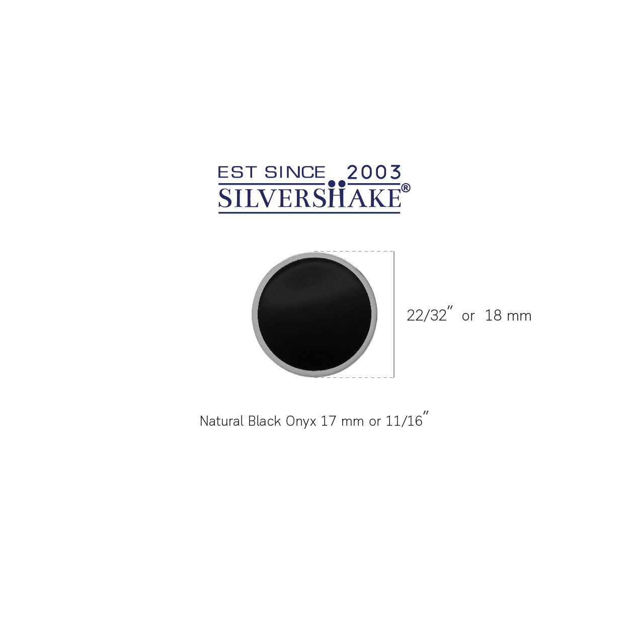 Silvershake 17mm Created Black Onyx 925 Sterling Silver Floating Slide Circle Modern Style Pendant - Silvershake-store