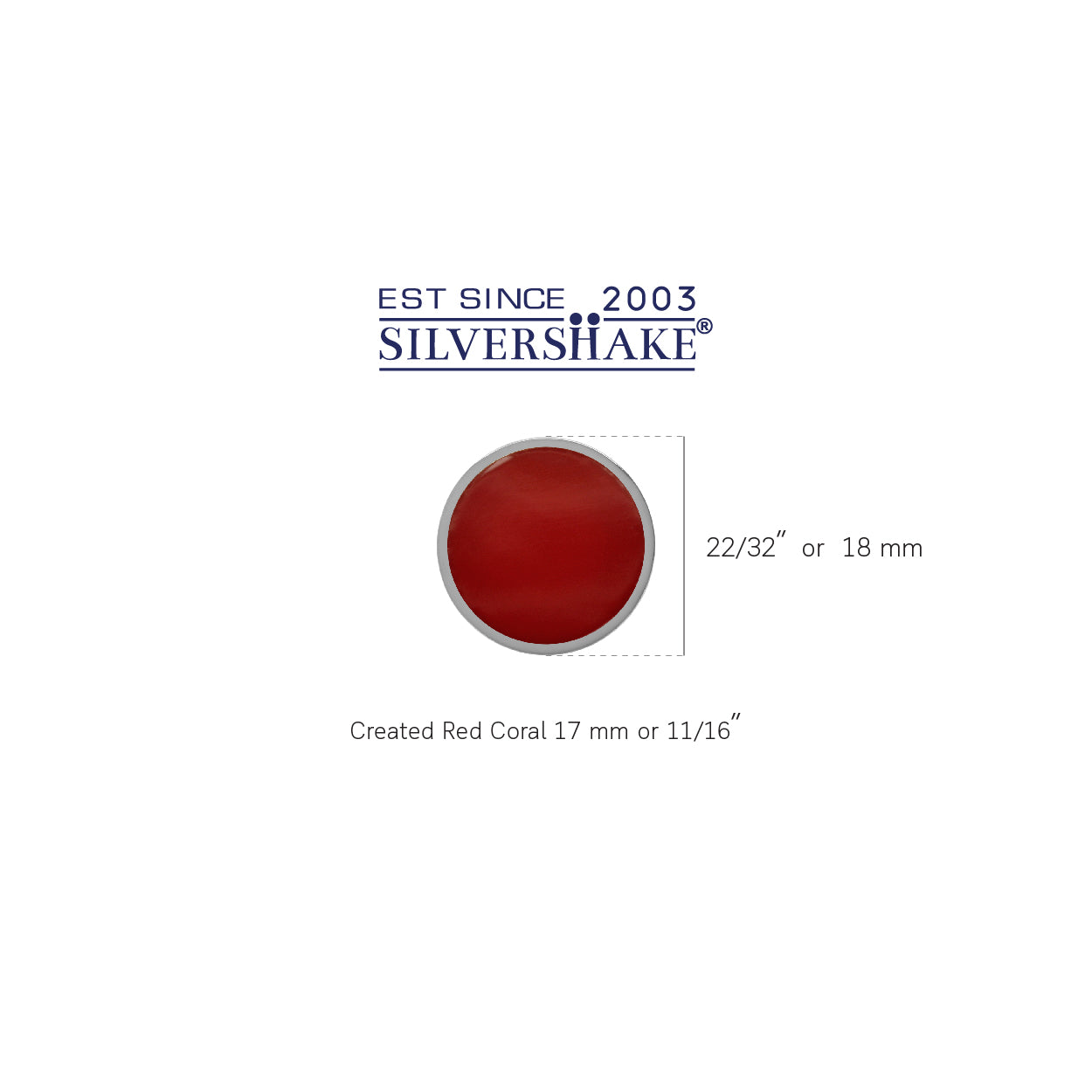 Silvershake 17mm Created Red Coral 925 Sterling Silver Floating Slide Circle Modern Style Pendant - Silvershake-store