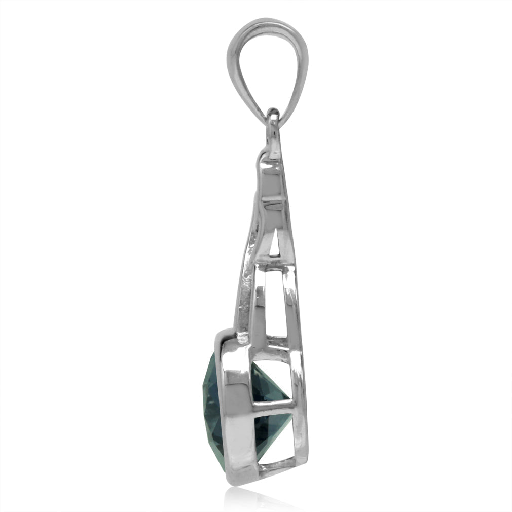 10X8mm Oval Shape Simulated Color Change Alexandrite 925 Sterling Silver Celtic Knot Pendant - Silvershake-store