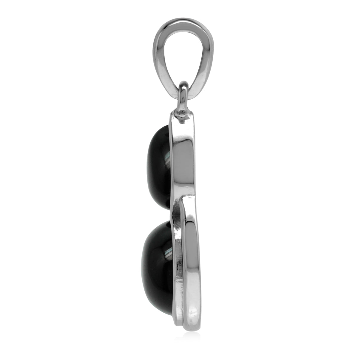 Natural Black Onyx 925 Sterling Silver Contemporary Geometric Pendant - Silvershake-store