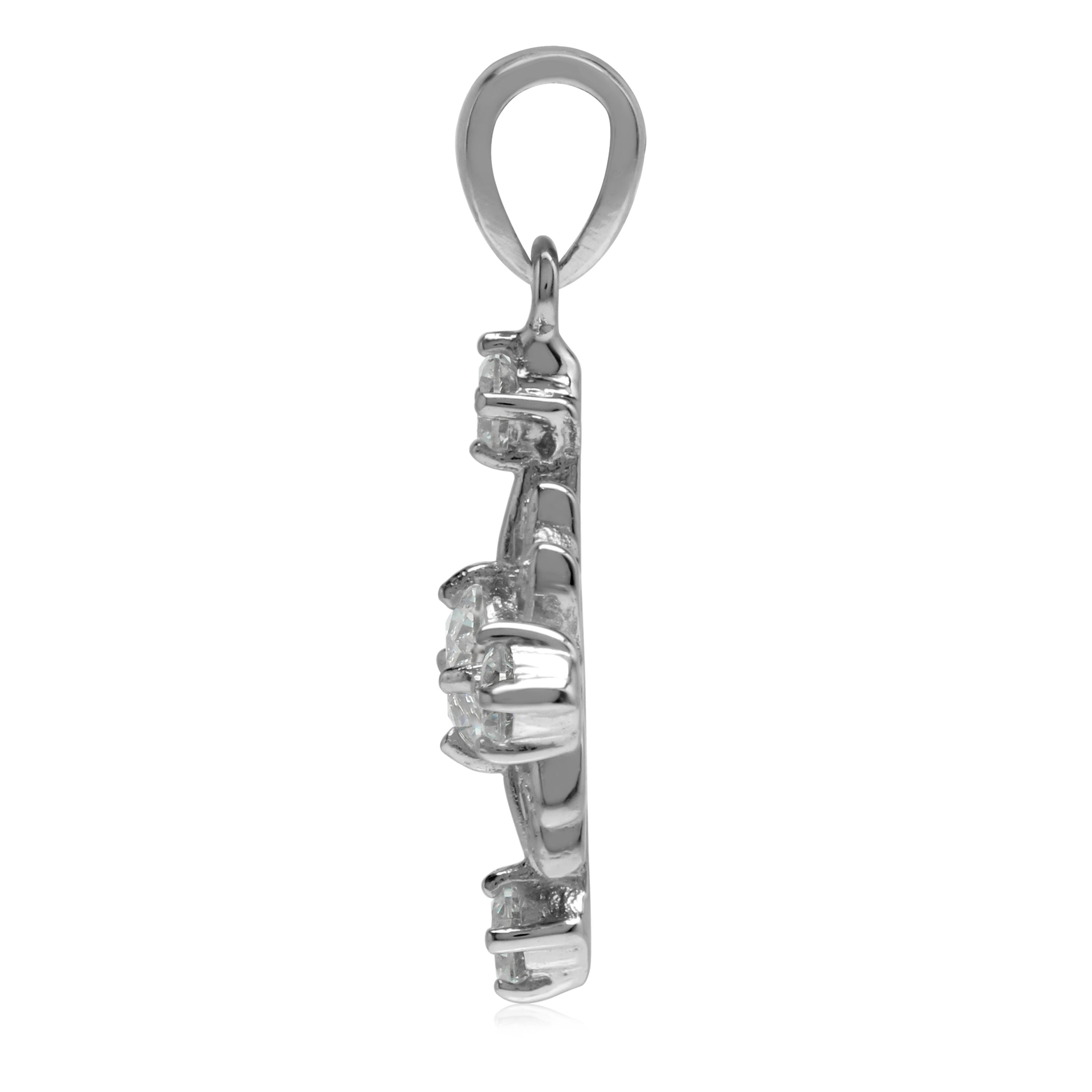 White CZ 925 Sterling Silver Snowflake Pendant - Silvershake-store