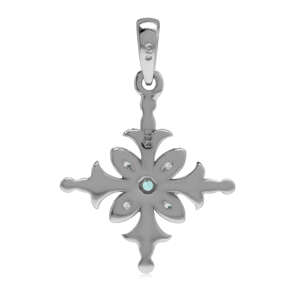 Silvershake Genuine Swiss Blue Topaz 925 Sterling Silver Snowflake Pendant - Silvershake-store