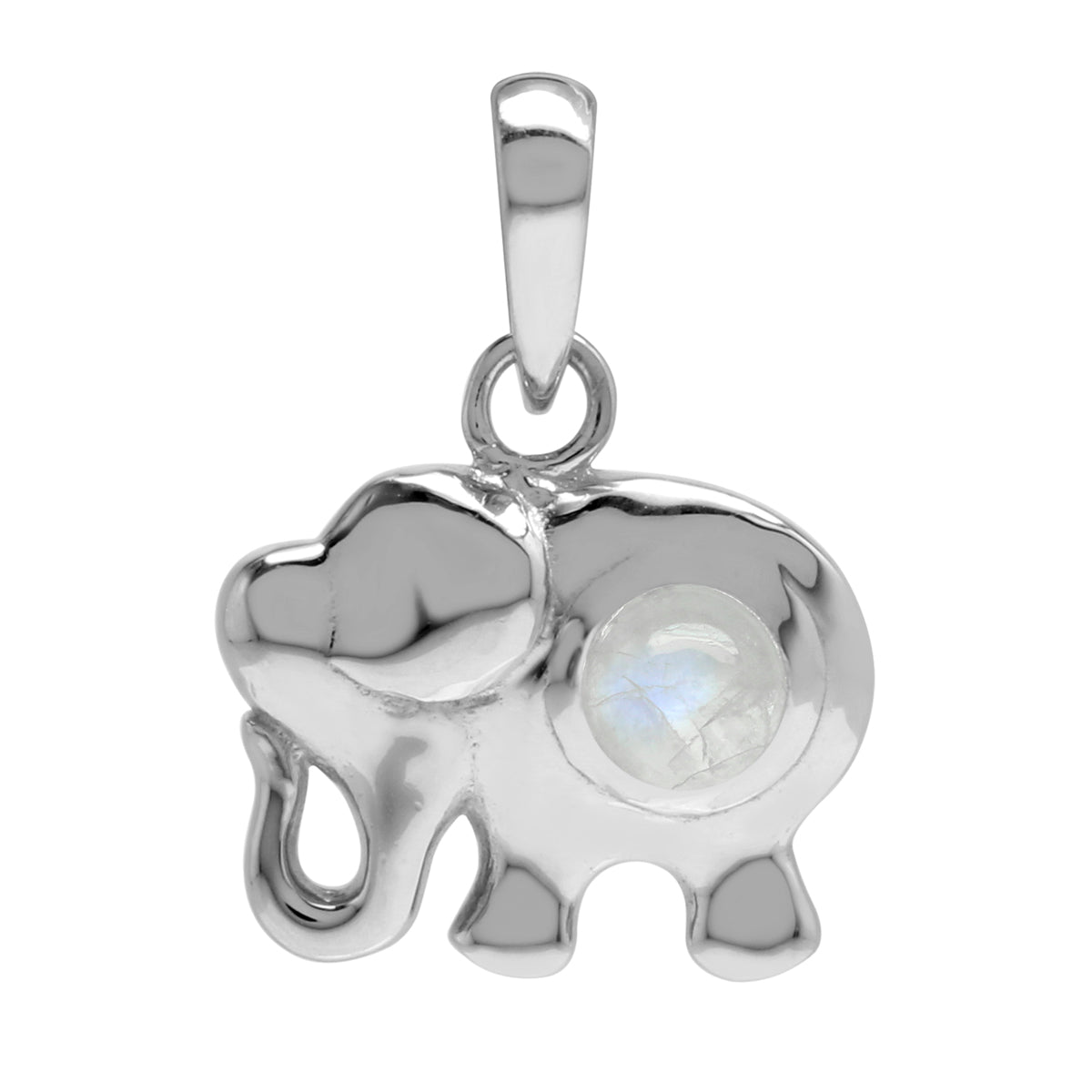 Silvershake Rainbow Moonstone 925 Sterling Silver Elephant Pendant - Silvershake-store
