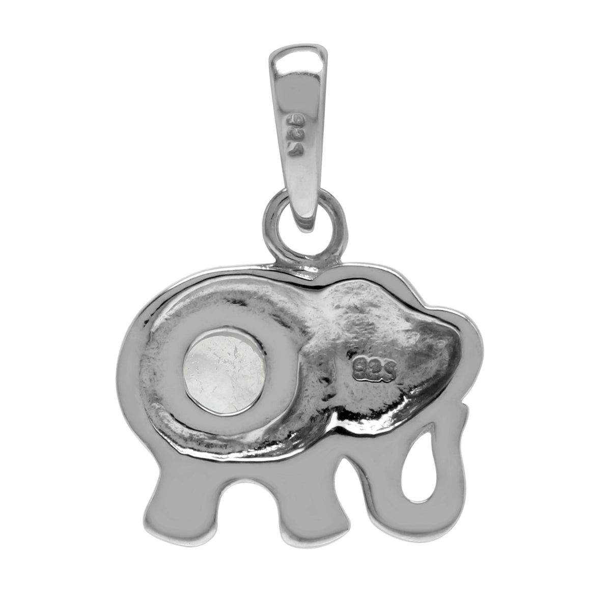 Silvershake Rainbow Moonstone 925 Sterling Silver Elephant Pendant - Silvershake-store