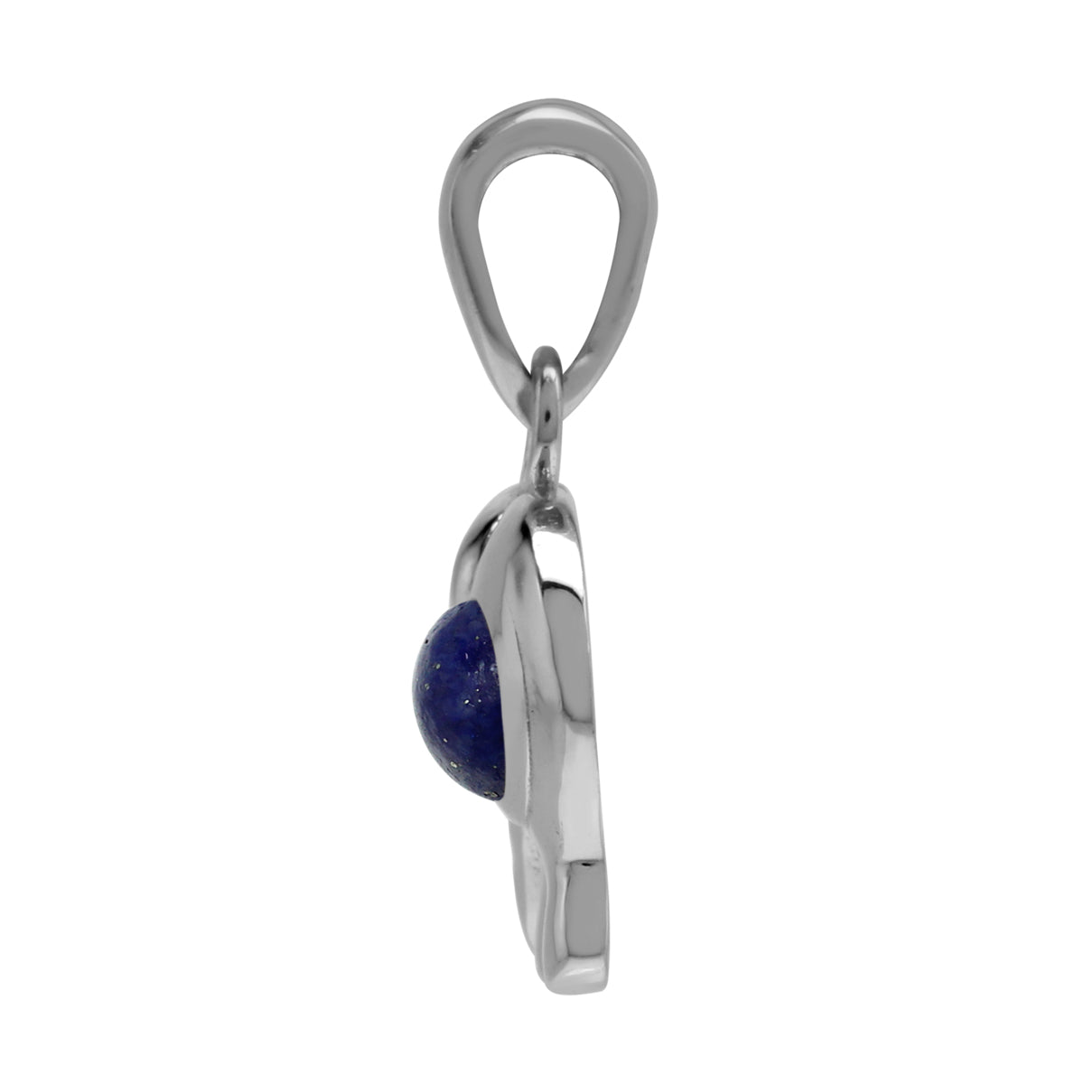 Silvershake Natural Blue Lapis Lazuli Stone 925 Sterling Silver Elephant Pendant - Silvershake-store