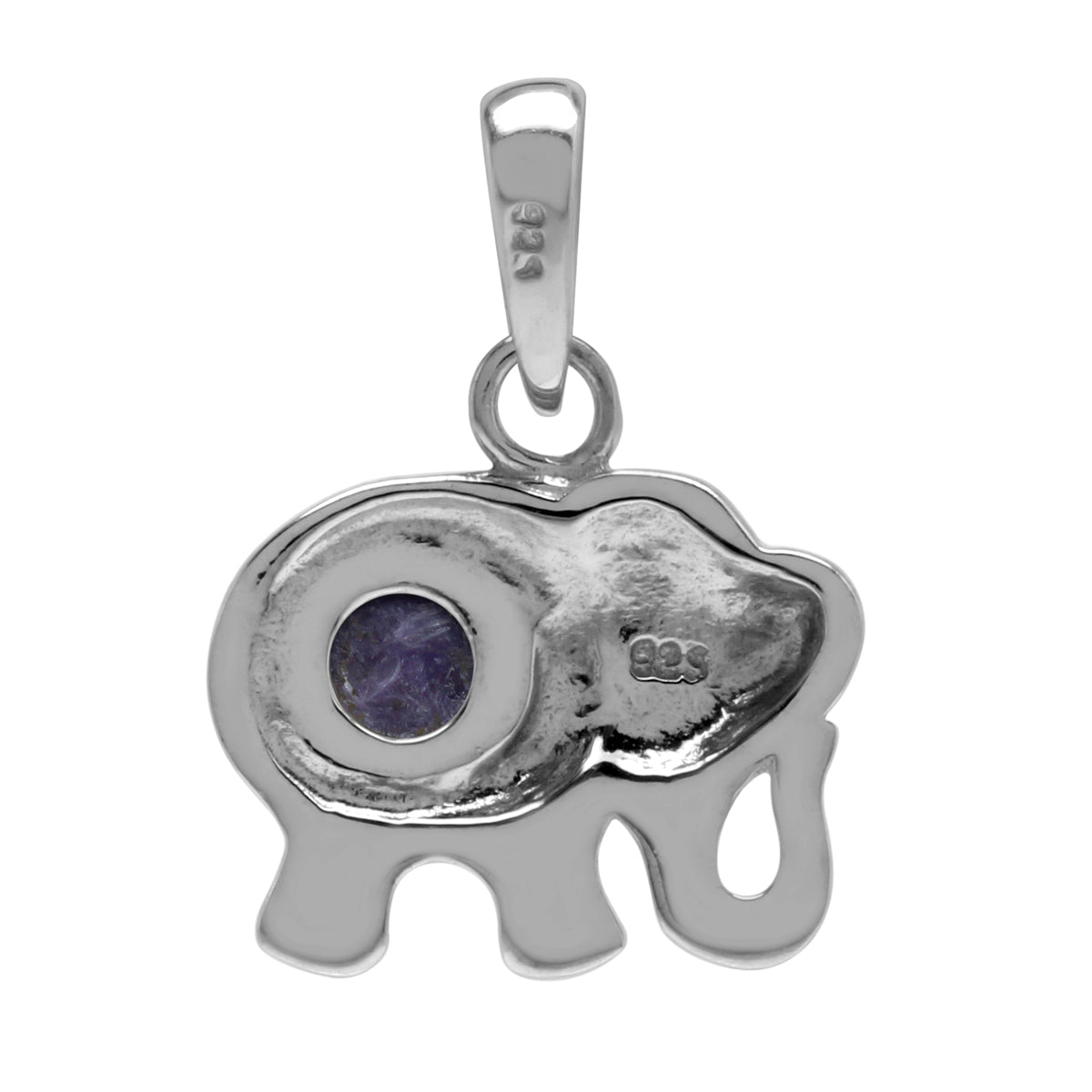 Silvershake Genuine Purple Charoite Stone 925 Sterling Silver Elephant Pendant - Silvershake-store