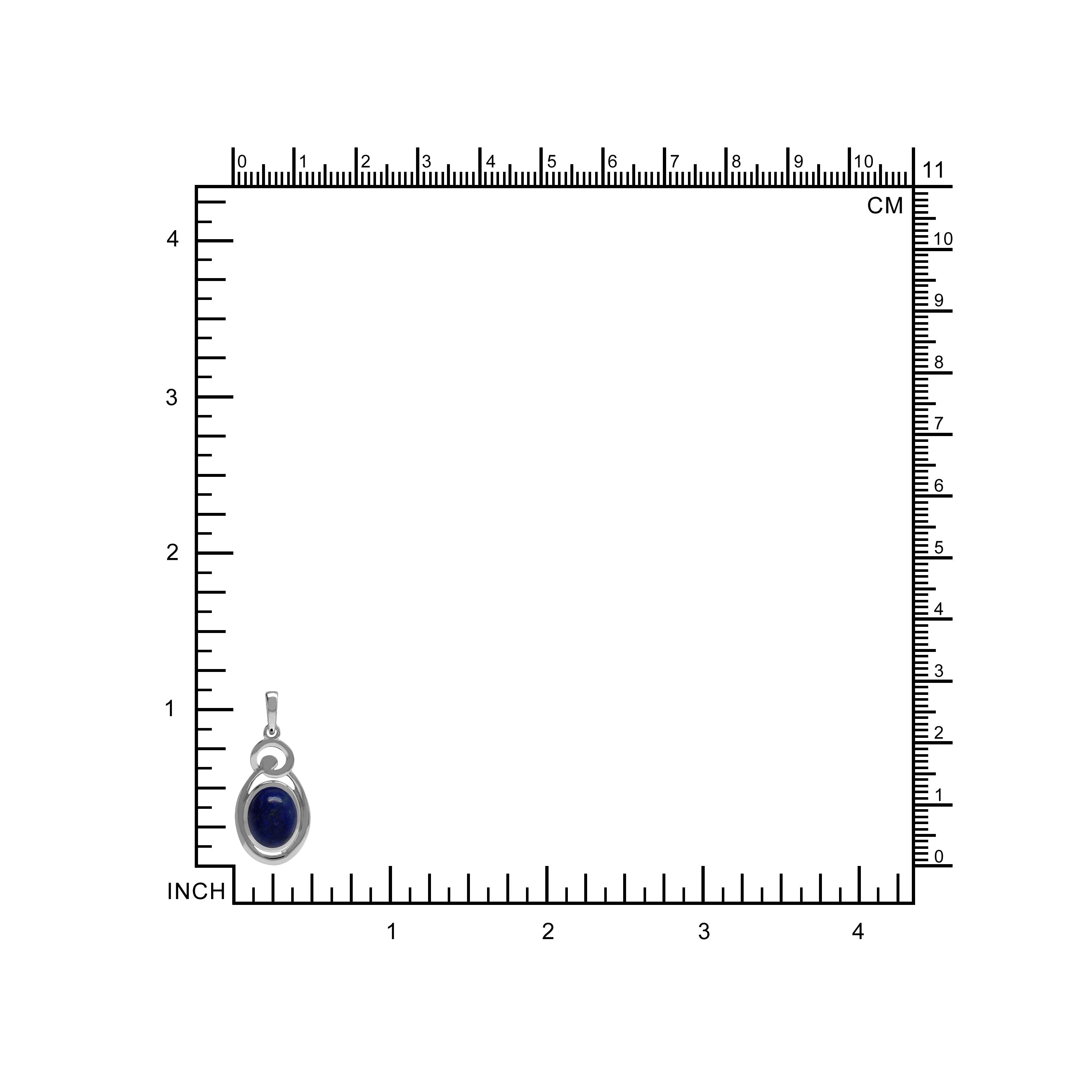 Silvershake Natural 10x8 mm Blue Lapis Lazuli Stone 925 Sterling Silver Chakra Swirl Pendant - Silvershake-store