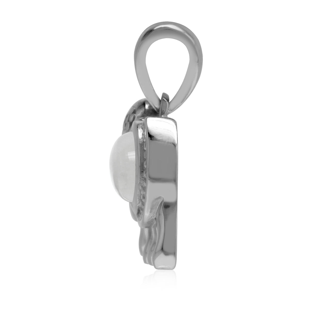 Silvershake Natural 1.1 Ctw Rainbow Moonstone 925 Sterling Silver Elephant Charm Pendant - Silvershake-store