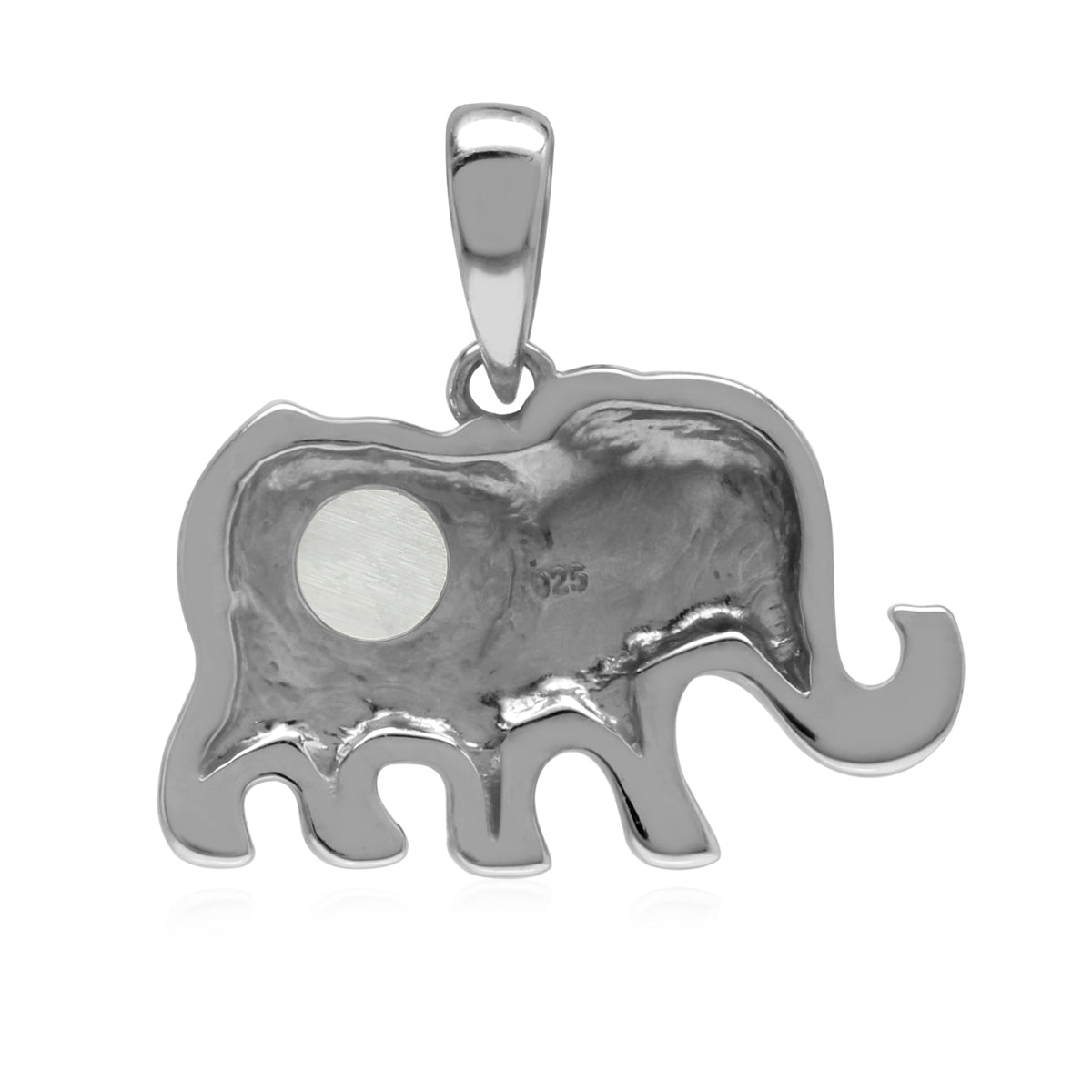 Silvershake Natural 1.1 Ctw Rainbow Moonstone 925 Sterling Silver Elephant Charm Pendant - Silvershake-store