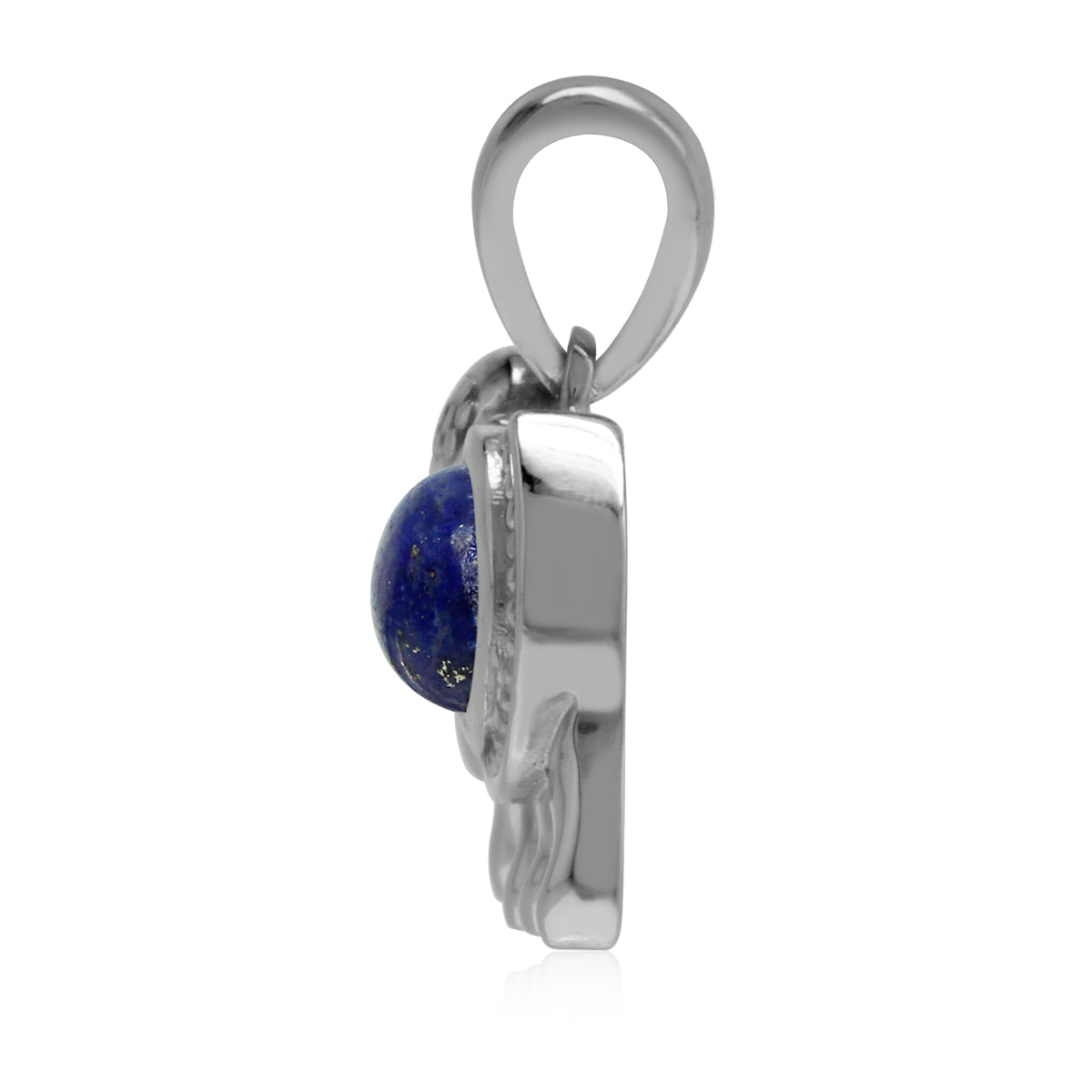 Silvershake Natural 1.2 Ctw Blue Lapis Lazuli 925 Sterling Silver Elephant Charm Pendant - Silvershake-store