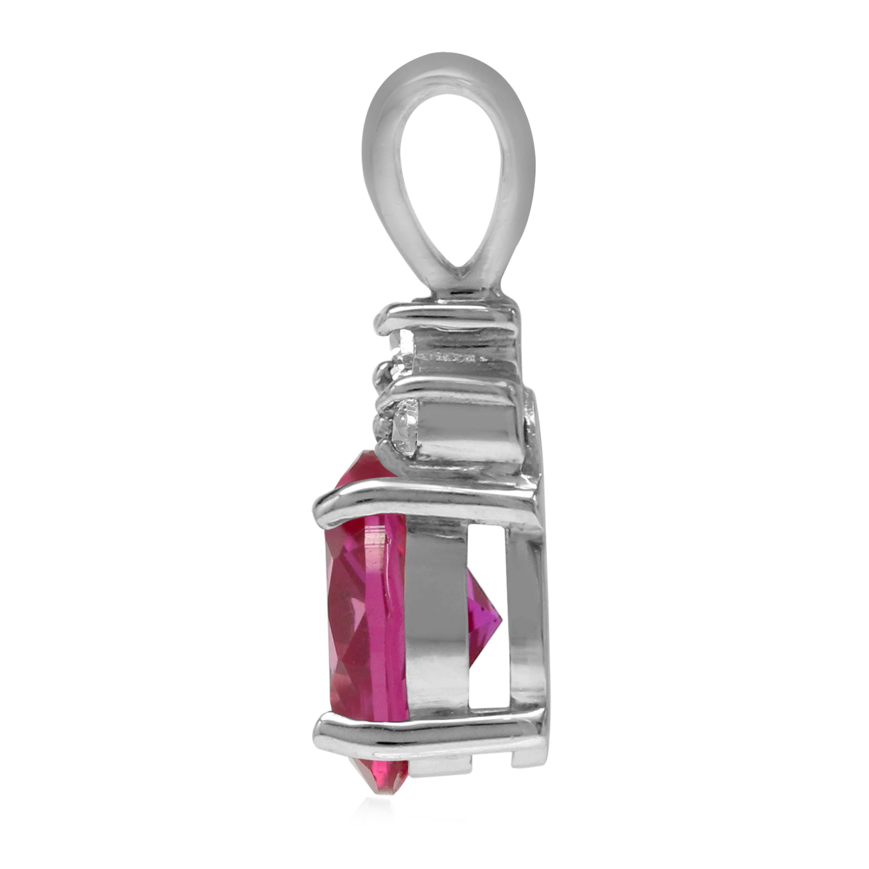 Created 2 Ct Pink Tourmaline 925 Sterling Silver Pendant October Birthstone Jewelry - Silvershake-store