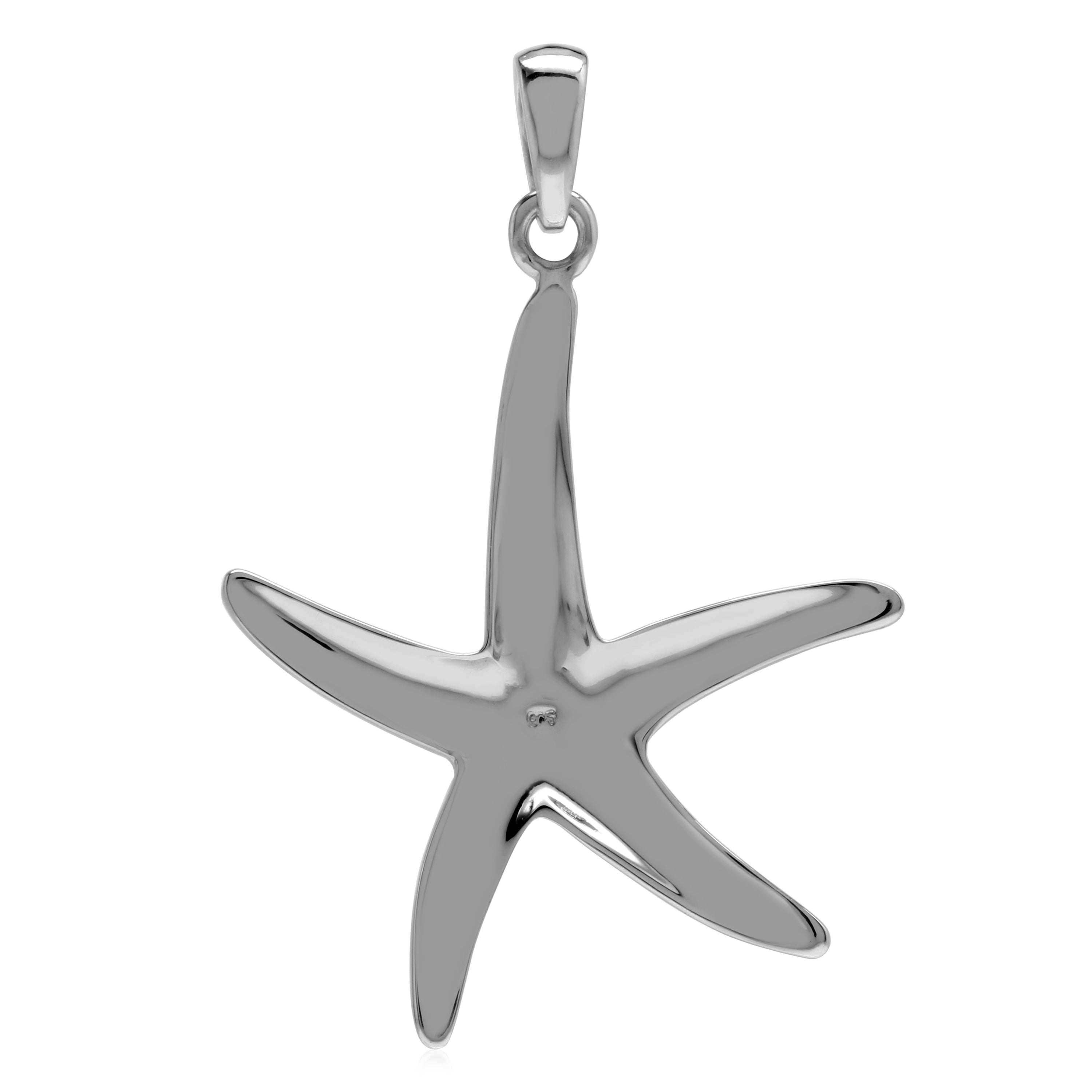Silvershake Abalone Paua Shell Inlay White Gold Plated 925 Sterling Silver Starfish Pendant - Silvershake-store