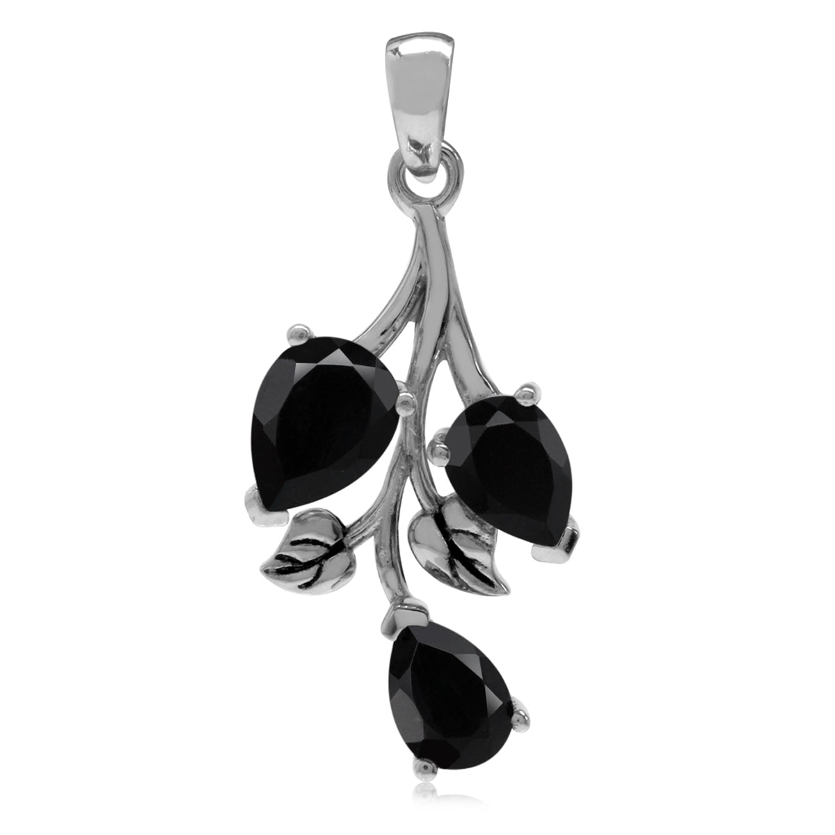 Black Onyx 925 Sterling Silver Pendant - Silvershake-store