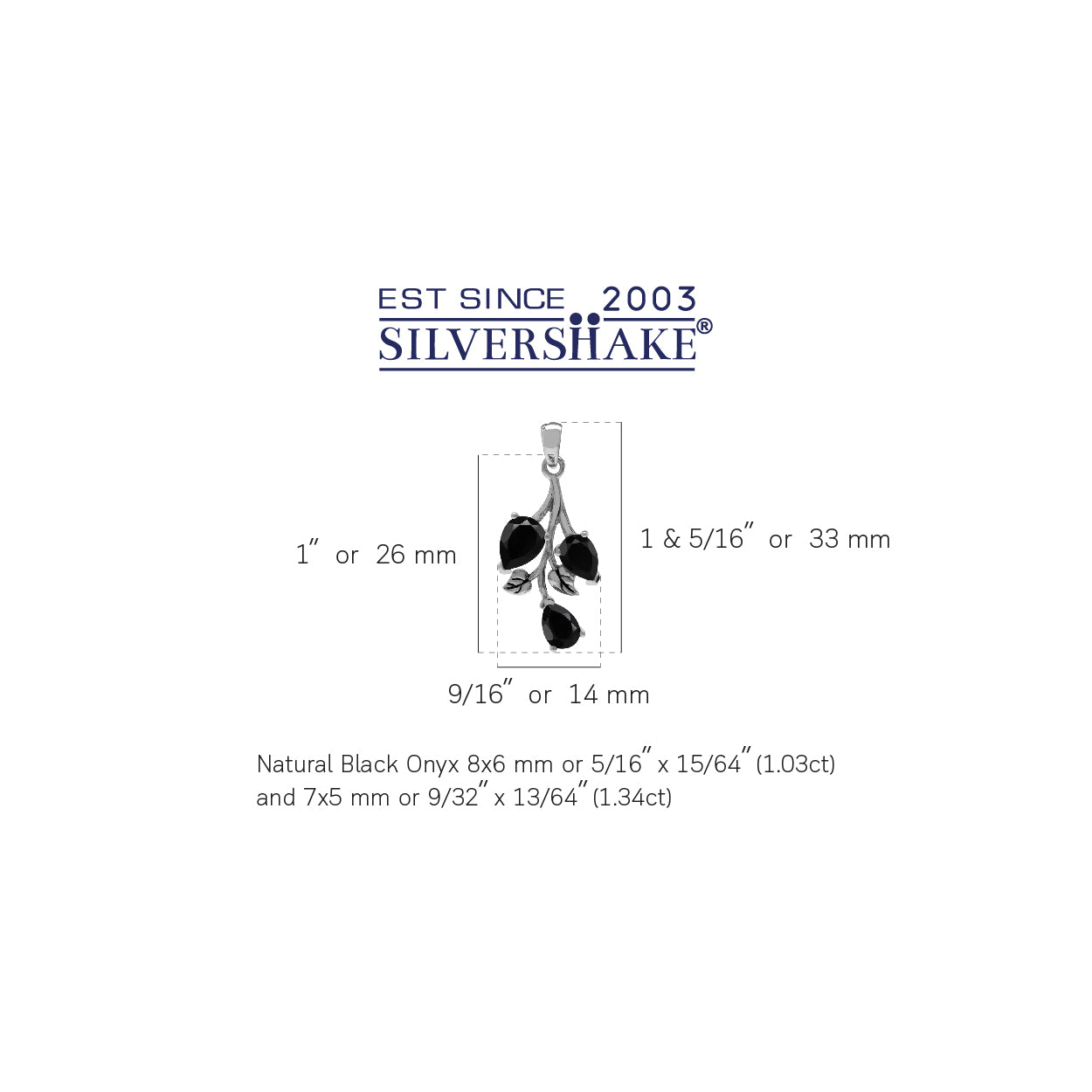 Black Onyx 925 Sterling Silver Pendant - Silvershake-store
