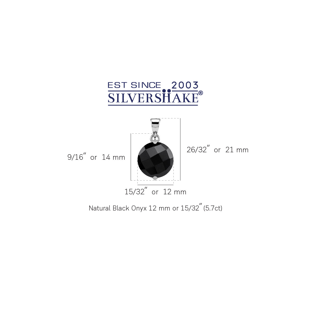 Silvershake 5.7 CTW 12MM Natural Round Shape Black Onyx White Gold Plated 925 Sterling Silver Scroll / Filigree Victorian Style Solitaire Gemstone Pendant - Silvershake-store
