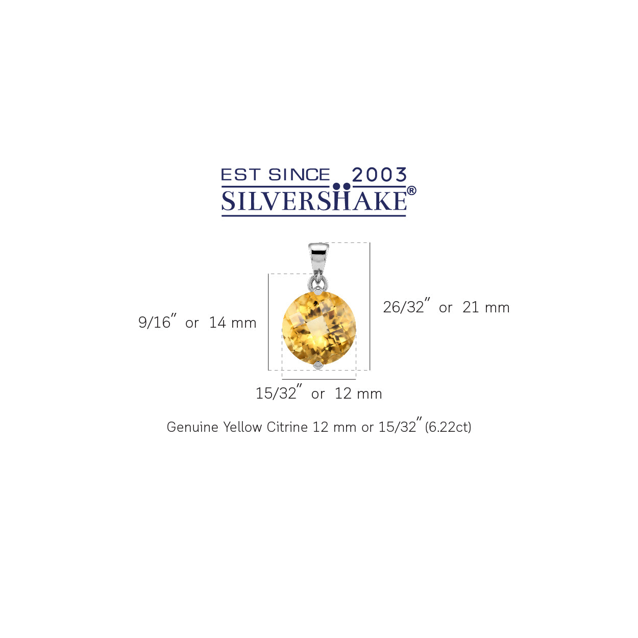 Silvershake 6.22 CTW 12MM Genuine Round Shape Yellow Citrine White Gold Plated 925 Sterling Silver Scroll / Filigree Victorian Style Solitaire Pendant November Gemstone Birthstone - Silvershake-store