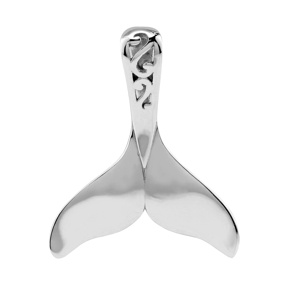 Silvershake White Gold Plated 925 Sterling Silver Scroll / Filigree Dolphin Fish Tail / Whale / Mermaid Sealife Pendant Jewelry for Women - Silvershake-store
