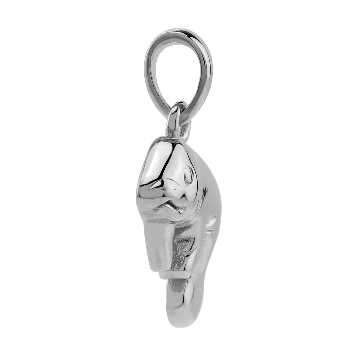 Silvershake White Gold Plated 925 Sterling Silver Wildlife Manatee Sealife Casual Pendant Jewelry for Women - Silvershake-store
