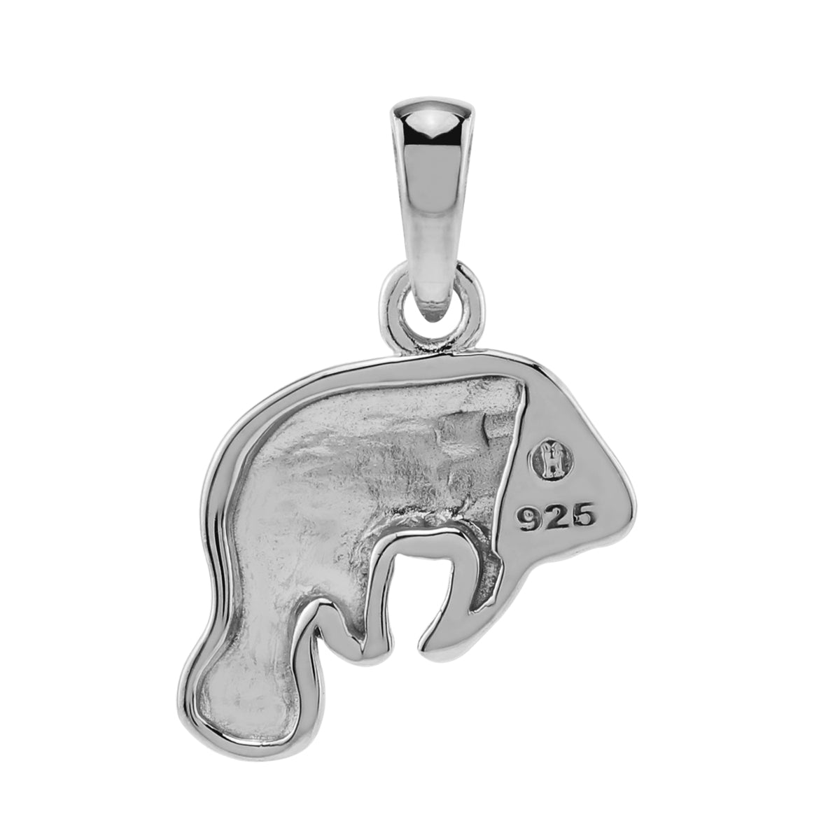 Silvershake White Gold Plated 925 Sterling Silver Wildlife Manatee Sealife Casual Pendant Jewelry for Women - Silvershake-store