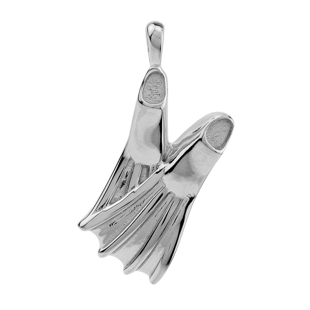 Silvershake White Gold Plated 925 Sterling Silver Snorkeling Scuba Diving Fins Casual Sport Pendant Jewelry for Women or Men - Silvershake-store
