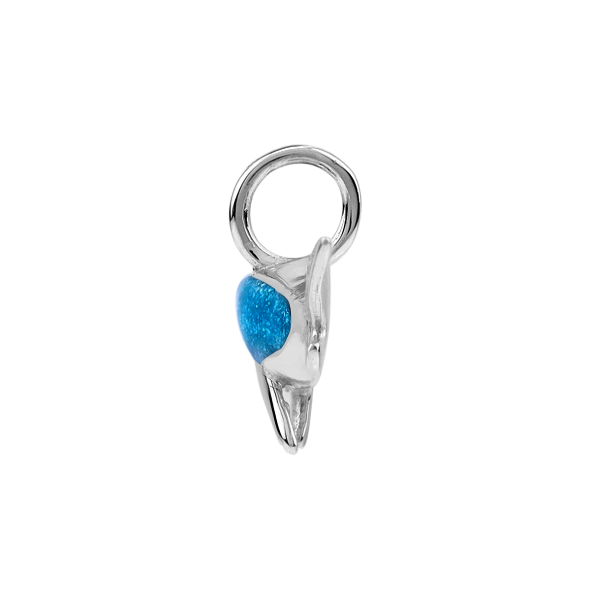 Silvershake Petite Blue Enamel White Gold Plated 925 Sterling Silver Whale Sealife Animal Casual Divers Charm Pendant Jewelry for Women - Silvershake-store