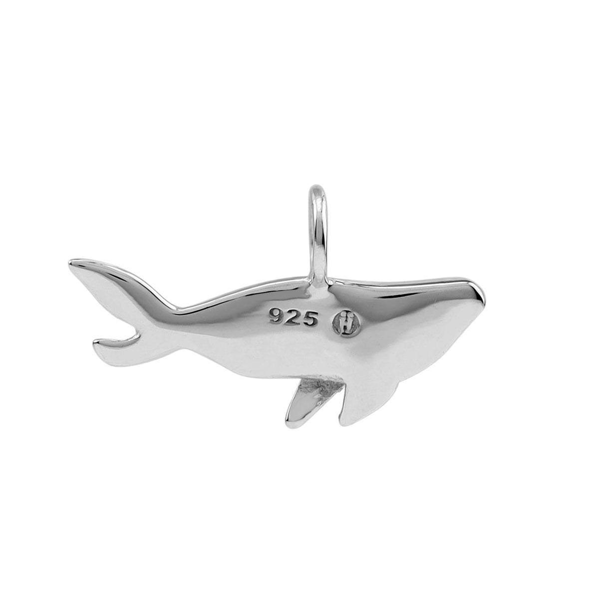 Silvershake Petite Blue Enamel White Gold Plated 925 Sterling Silver Whale Sealife Animal Casual Divers Charm Pendant Jewelry for Women - Silvershake-store