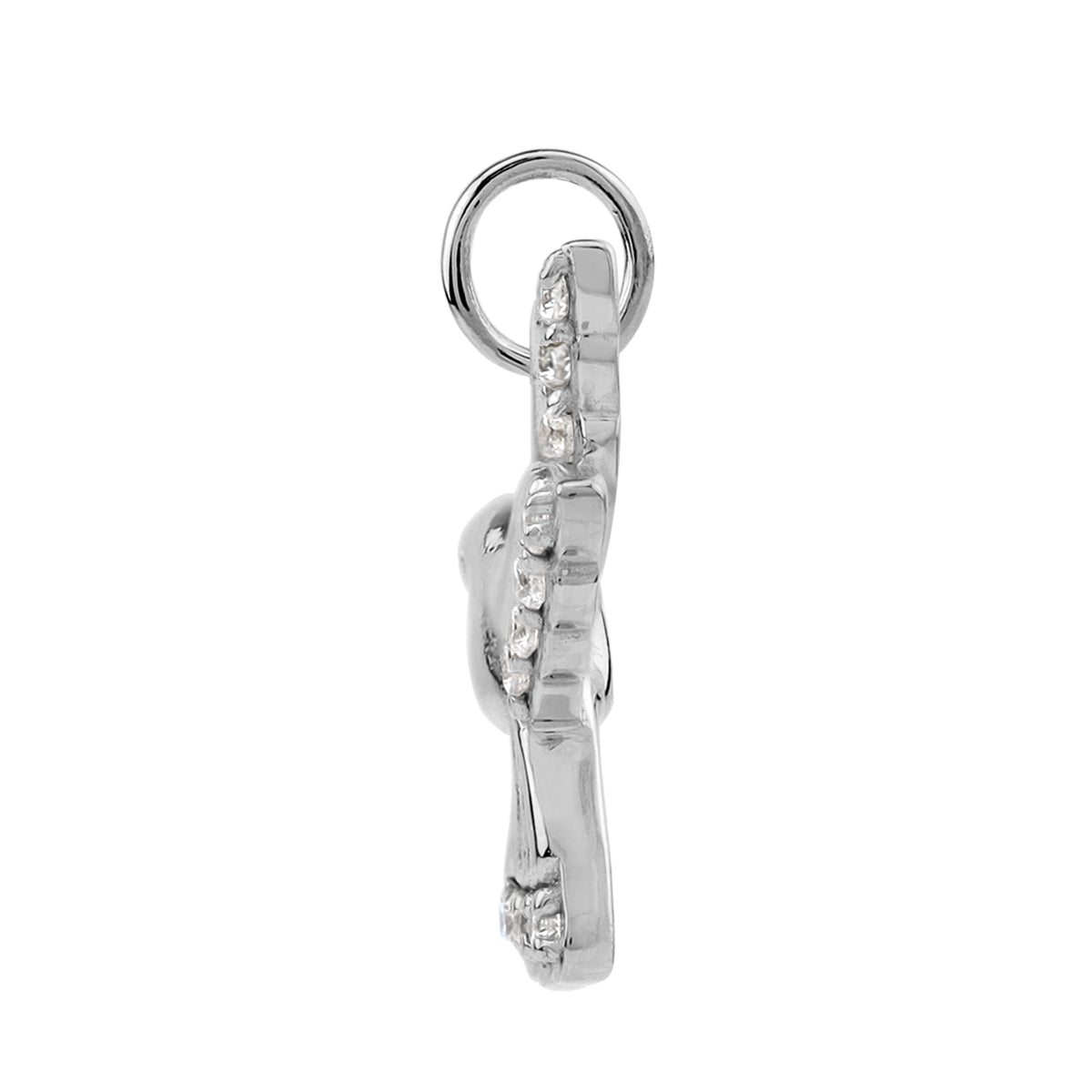 Silvershake Cubic Zirconia White Gold Plated 925 Sterling Silver Flying Bird Casual Charm Pendant April Gemstone Birthstone Jewelry for Women - Silvershake-store