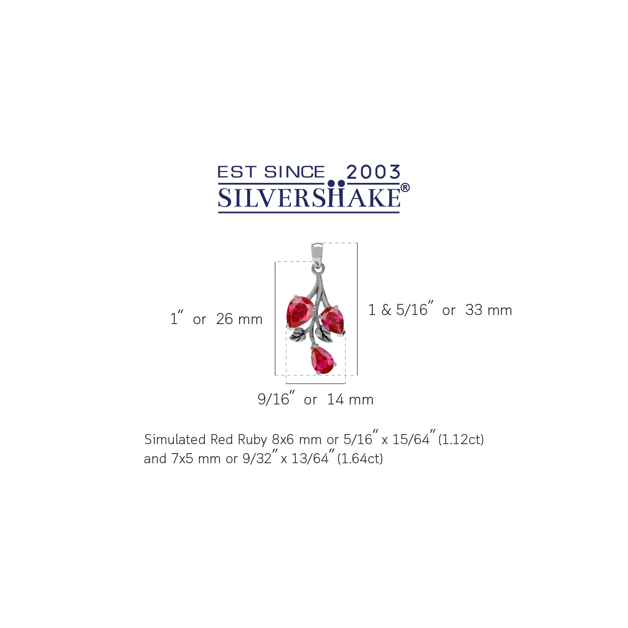 Simulated Pear Shape Red Ruby 925 Sterling Silver Leaf Vintage Inspired Pendant July Gemstone Birthstone Jewelry for Women - Silvershake-store