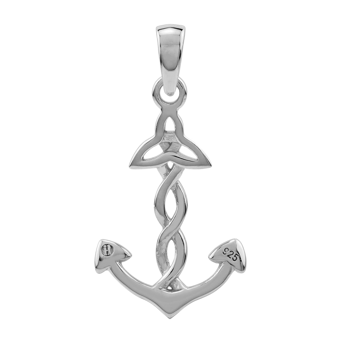 Silvershake White Gold Plated 925 Sterling Silver Triquetra Celtic Knot Anchor Casual Pendant Jewelry for Women - Silvershake-store
